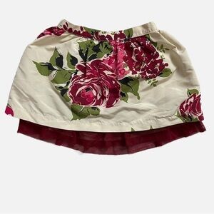 BABY GAP Girl Ivory Floral Skirt Red Tulle Trim - 2T